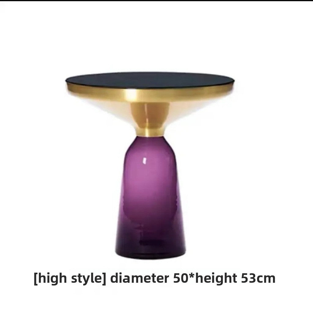 Round Glass Coffee Table Set