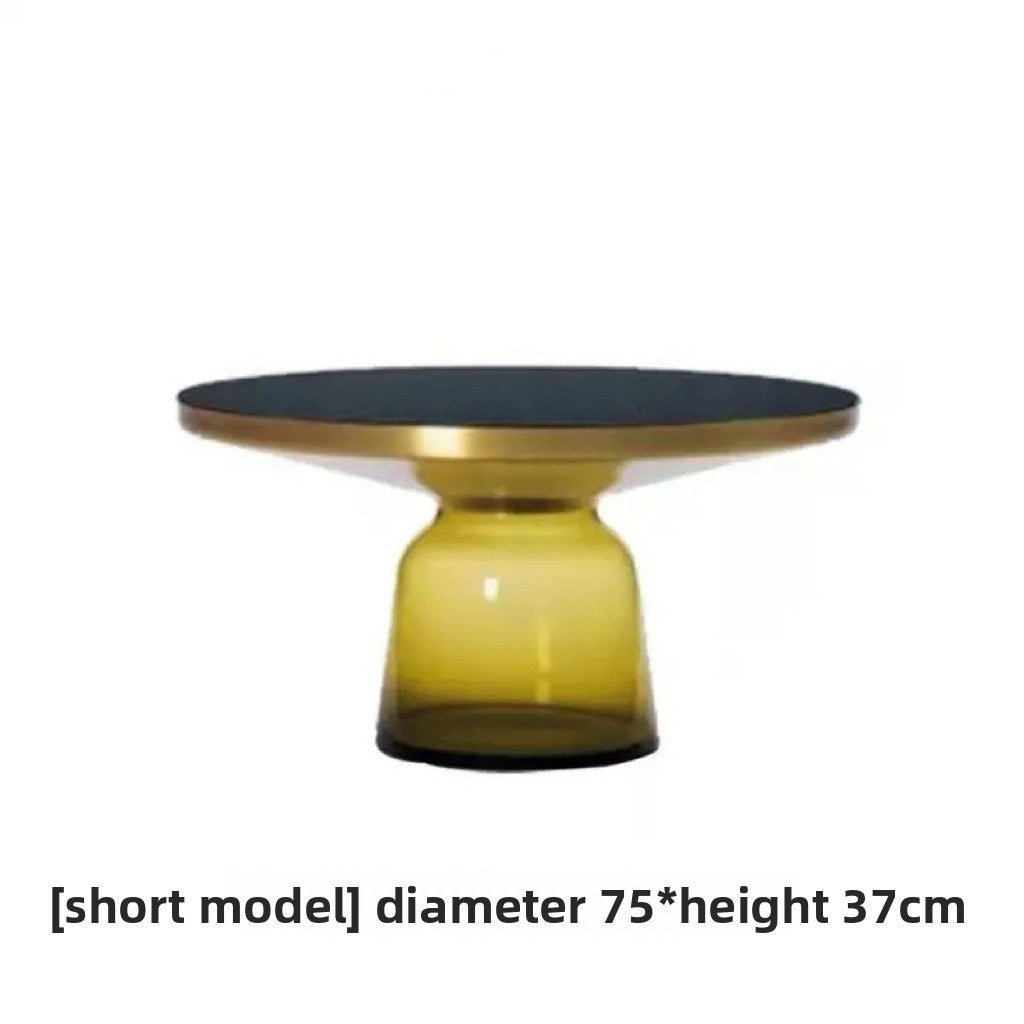Round Glass Coffee Table Set