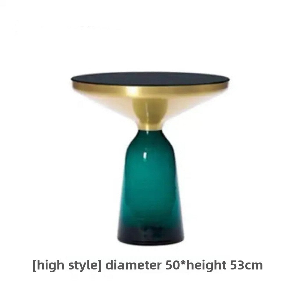 Round Glass Coffee Table Set