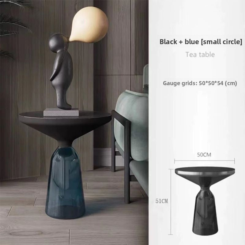 Round Glass Coffee Table Set