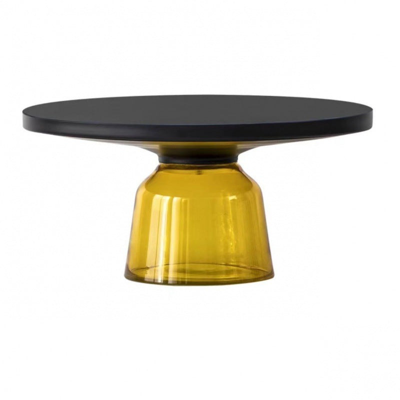 Round Glass Coffee Table Set