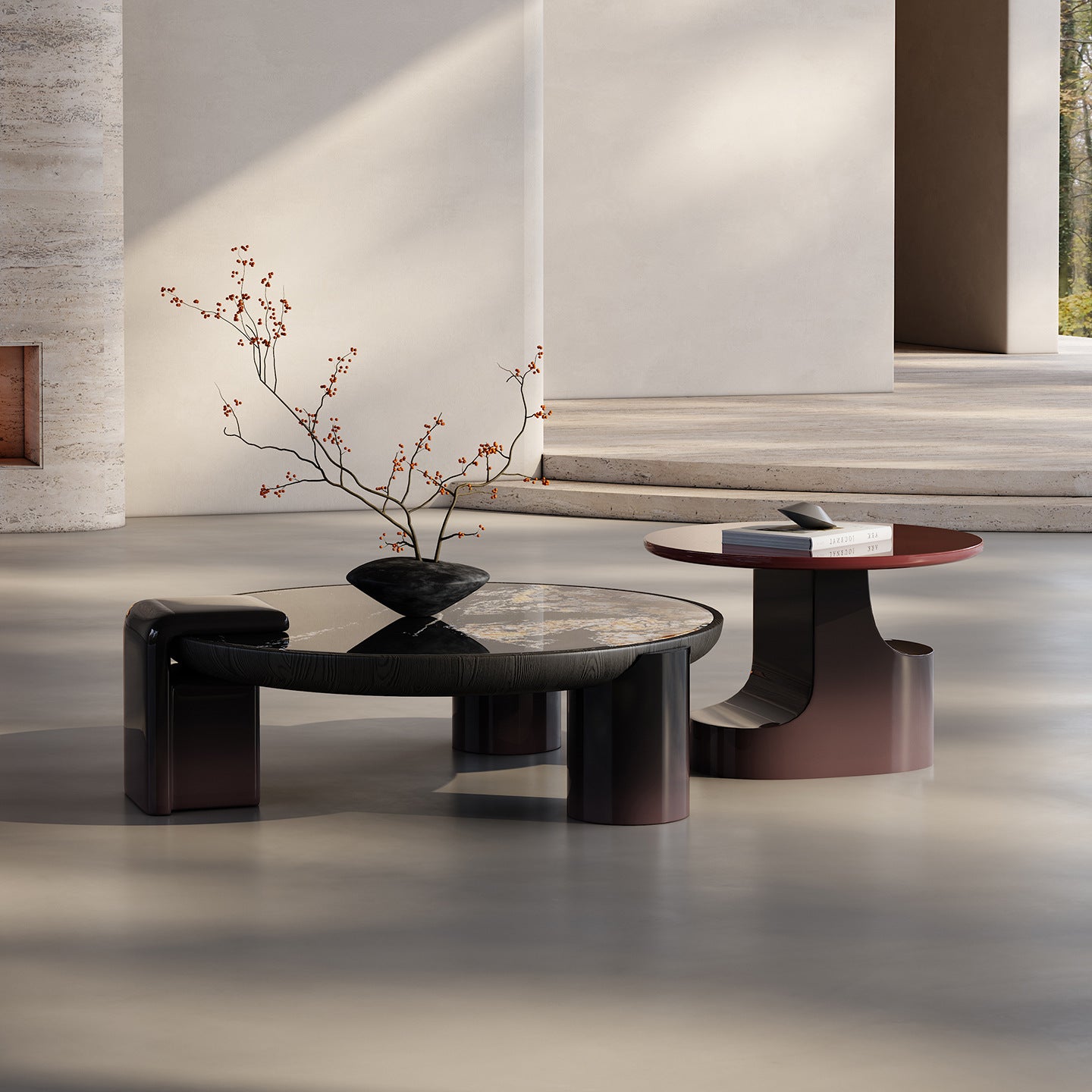 Italian Minimalist Slate Coffee Table
