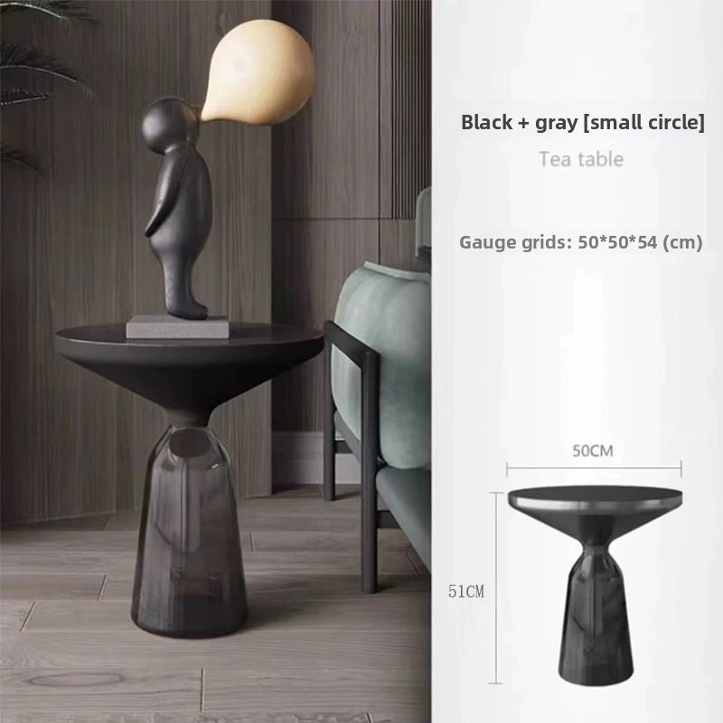 Round Glass Coffee Table Set