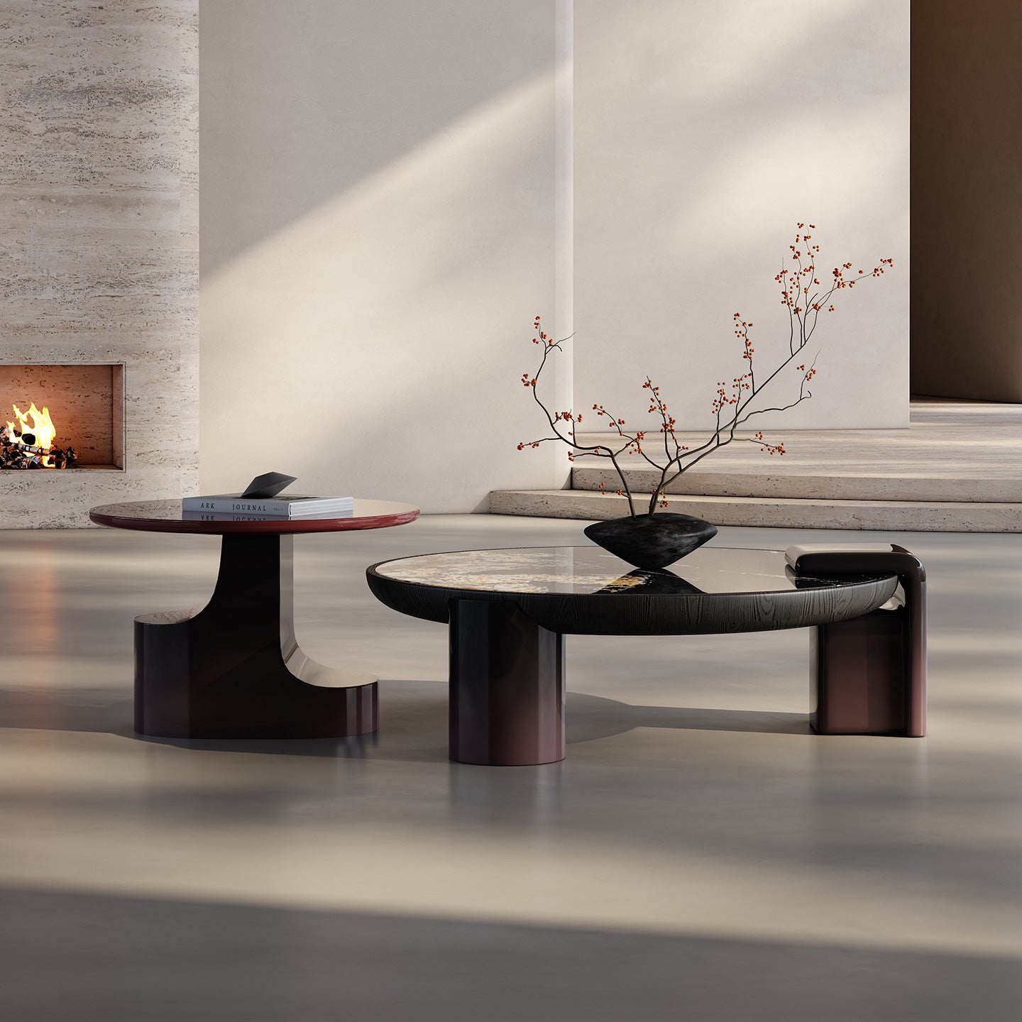 Italian Minimalist Slate Coffee Table