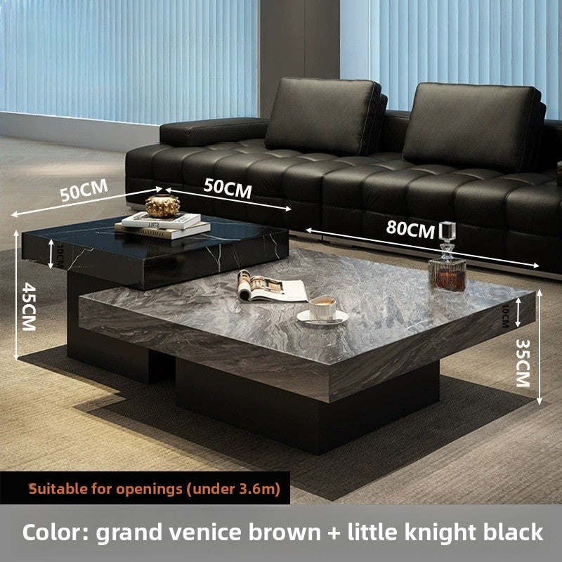 High and Low Combination Square High-End Coffee Table Modern Simple
