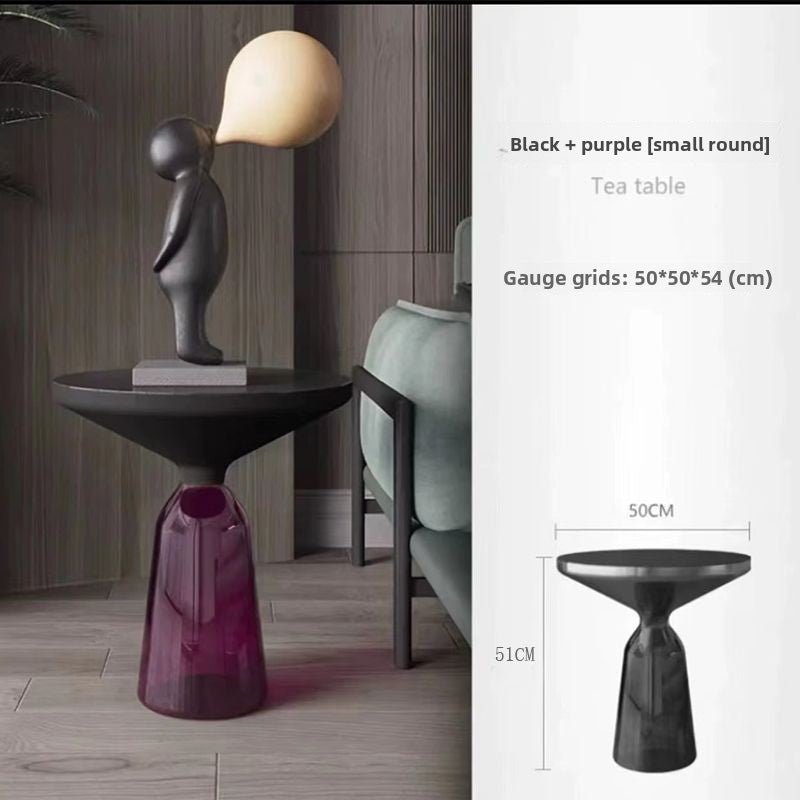 Round Glass Coffee Table Set