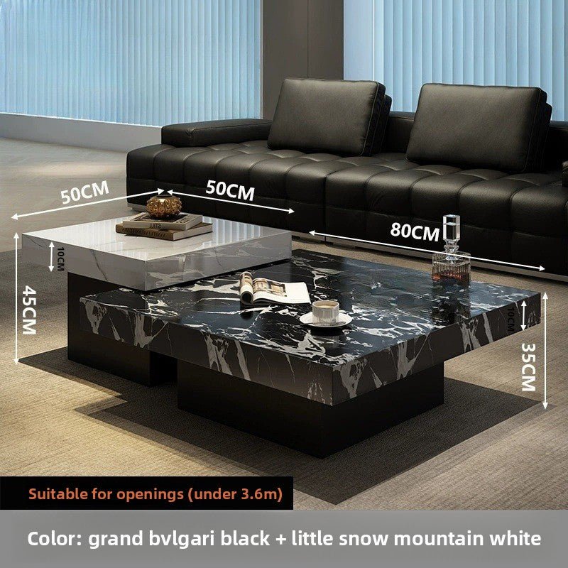 High and Low Combination Square High-End Coffee Table Modern Simple