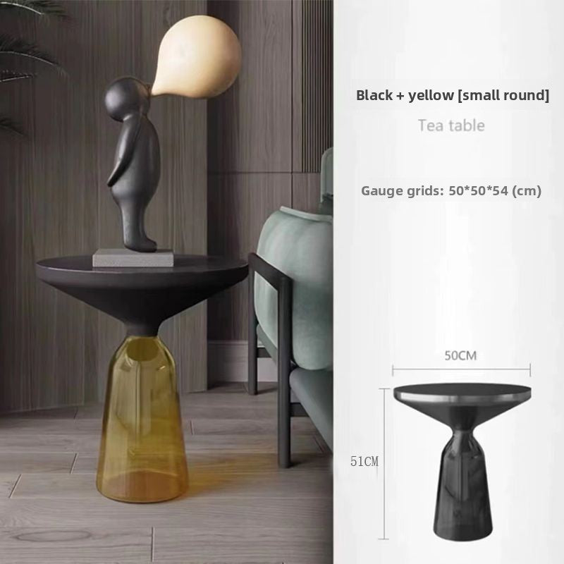 Round Glass Coffee Table Set