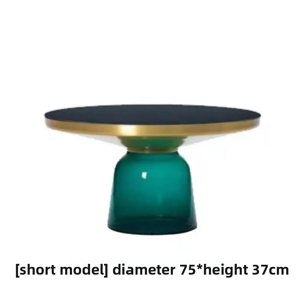 Round Glass Coffee Table Set