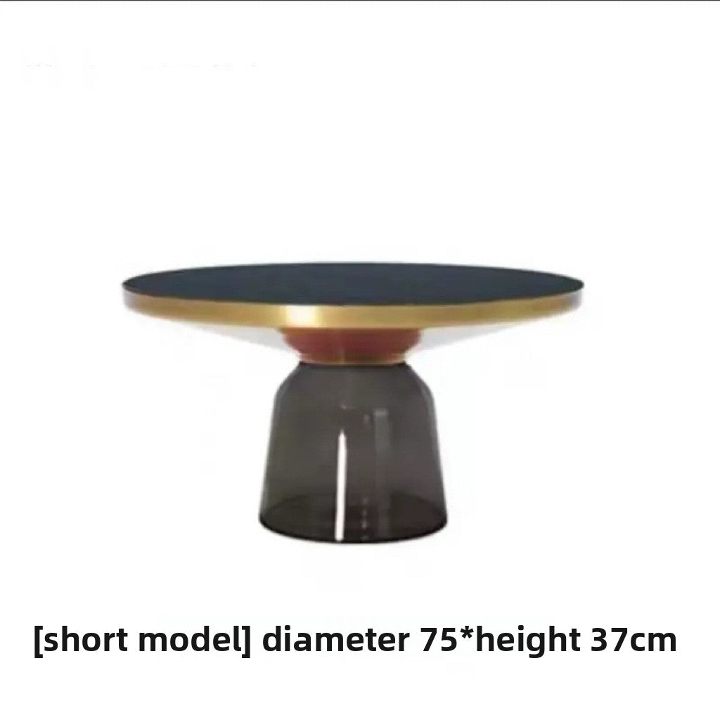 Round Glass Coffee Table Set