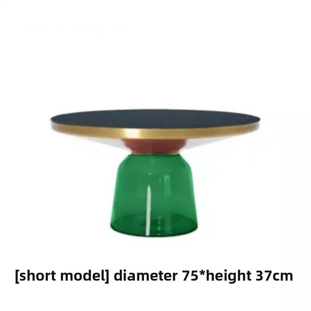 Round Glass Coffee Table Set