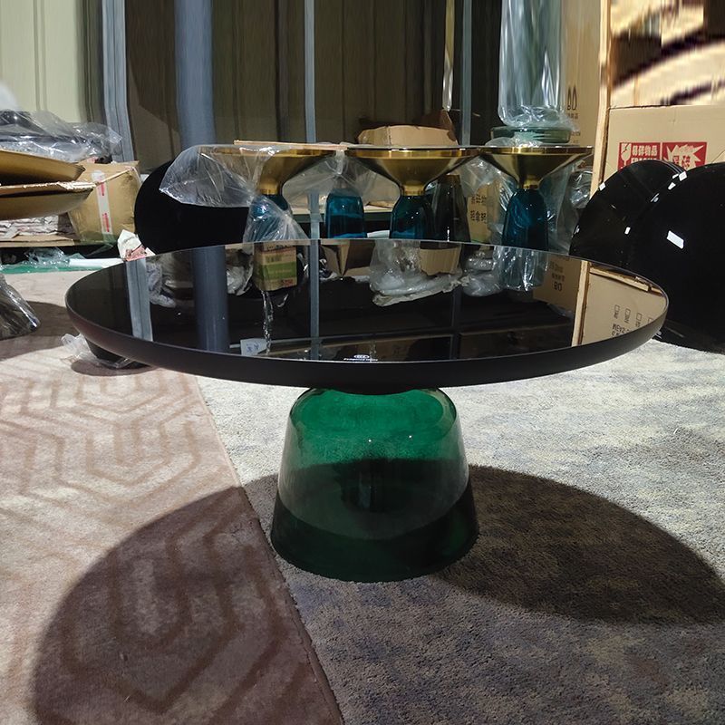 Round Glass Coffee Table Set