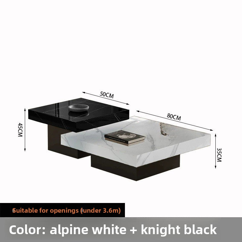 High and Low Combination Square High-End Coffee Table Modern Simple