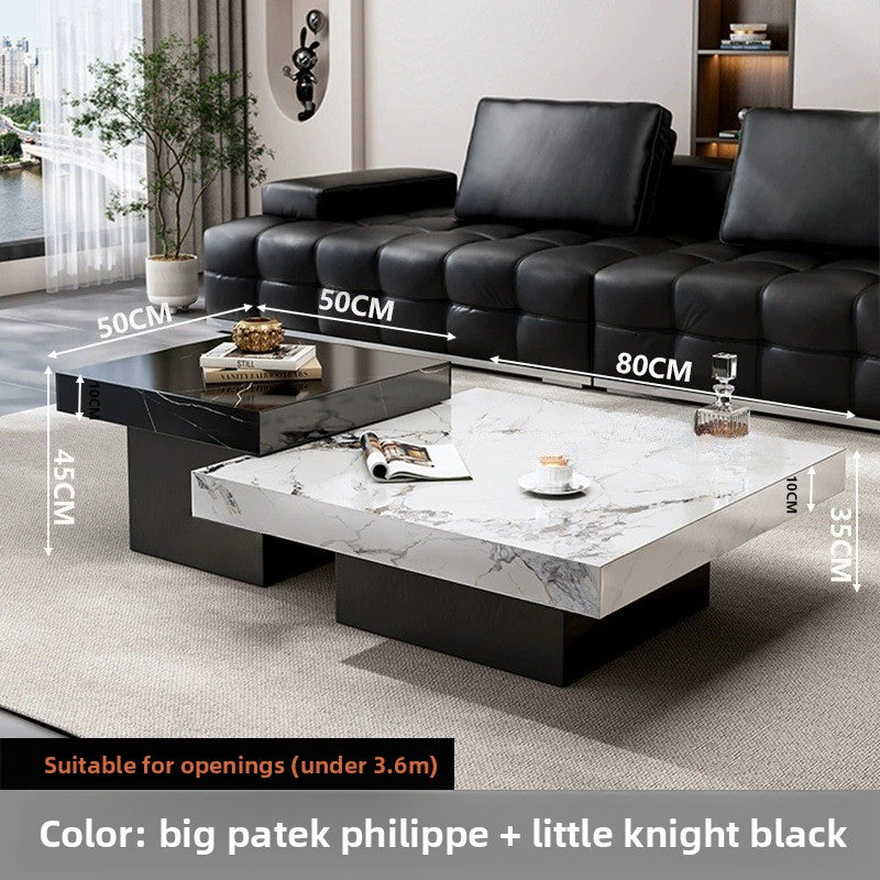 High and Low Combination Square High-End Coffee Table Modern Simple