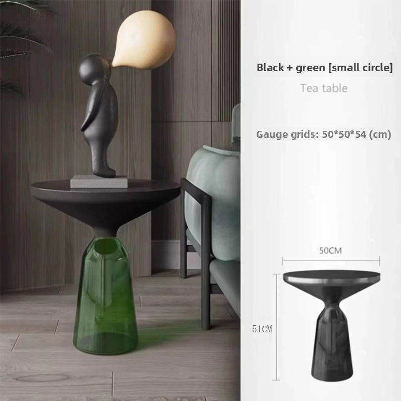 Round Glass Coffee Table Set