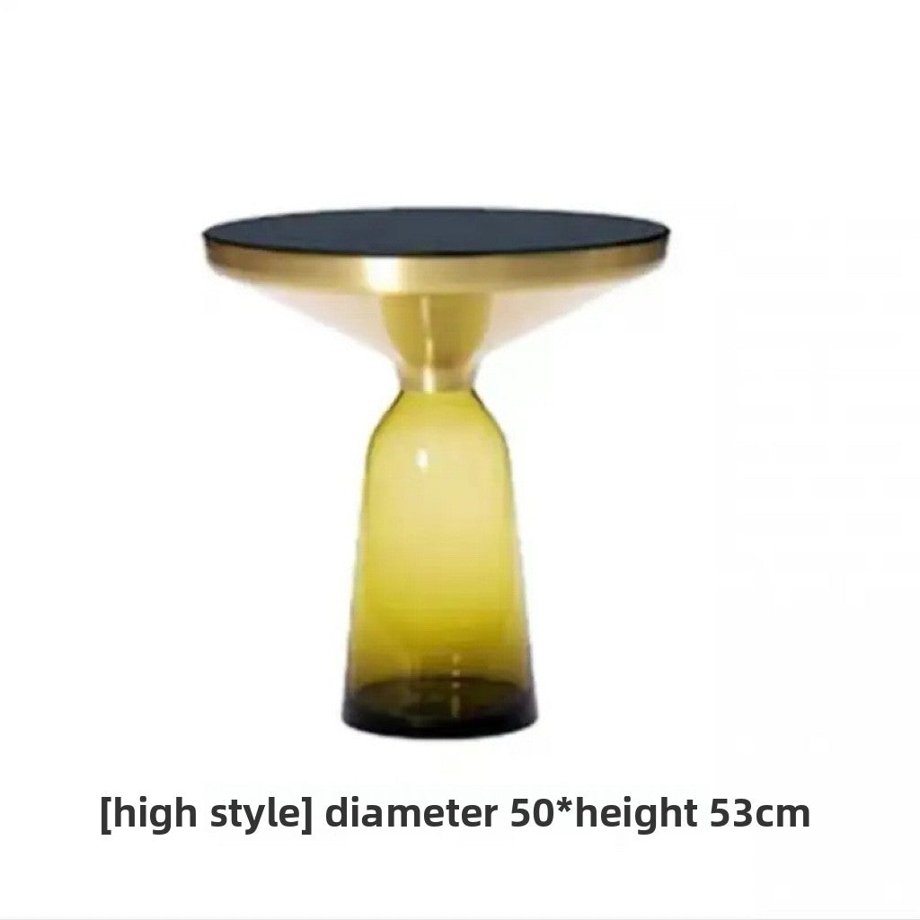 Round Glass Coffee Table Set