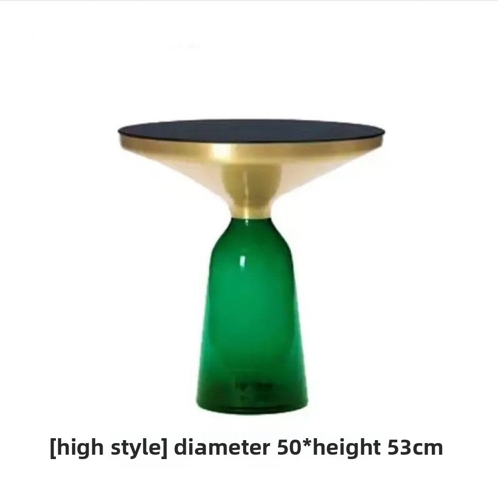 Round Glass Coffee Table Set