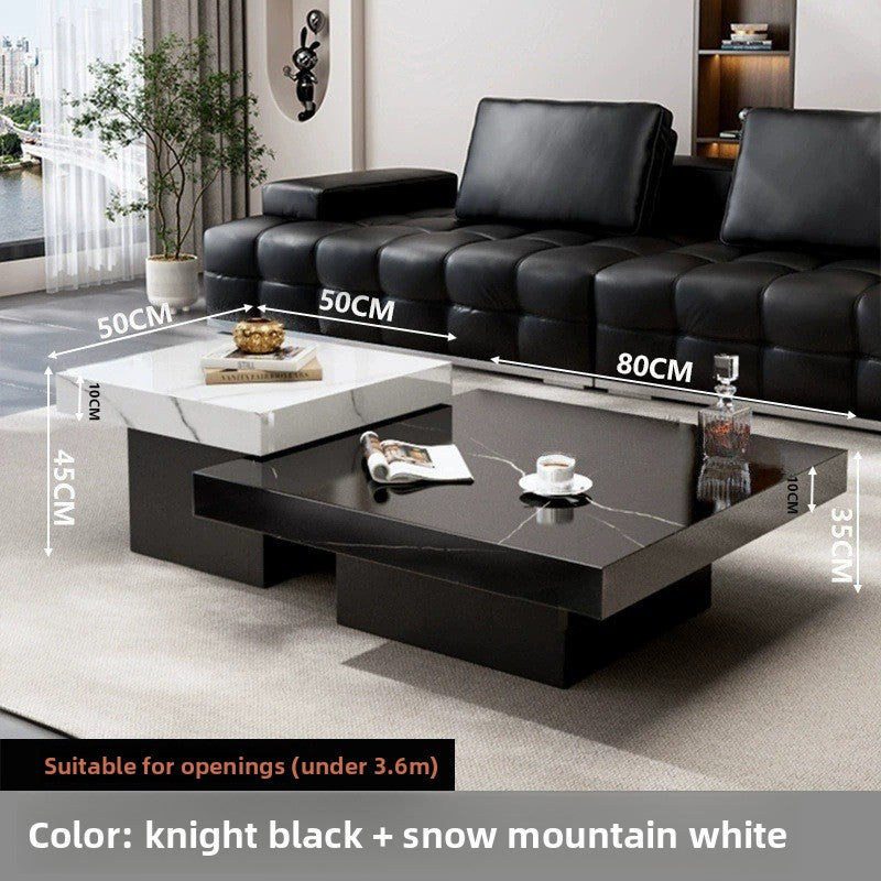 High and Low Combination Square High-End Coffee Table Modern Simple