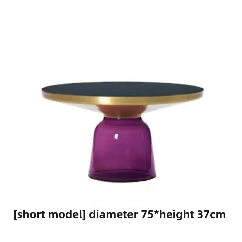 Round Glass Coffee Table Set